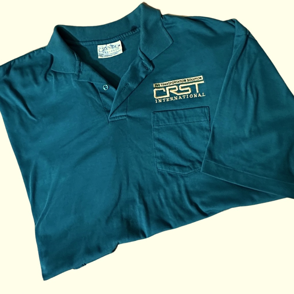 Crystal Springs Green Polo Loose Knit Work Shirt Men’s Size XL CRST Logo
